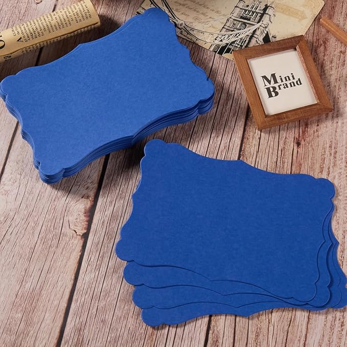 50 Pack Blank Kraft Greeting Cards, Blue, 4x6IN