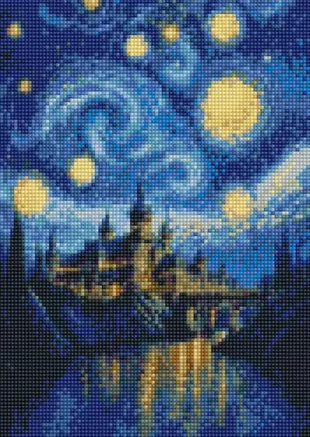 PINFFSHU Starry Night Diamond Painting Kits for Adult Beginners
