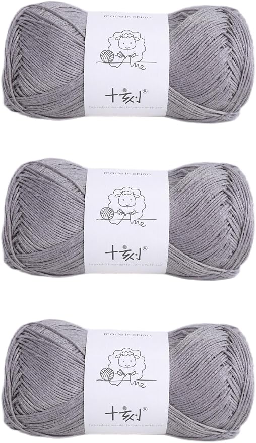 Linen Rayon Lyocell Blend Yarn, Superfine Fingering Weight (1), 150g/5.29oz (3 Strands, 50g/230yds per Strand)- 04 Phantom Gray