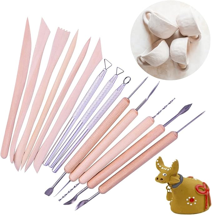 Polymer Clay Tools,25Pcs Pottery Sculpting Tools Set with Plastic Case for Ceramic Modeling Carving Beginners Expert Crafts Club, Dotting,Hobbyists, Artists