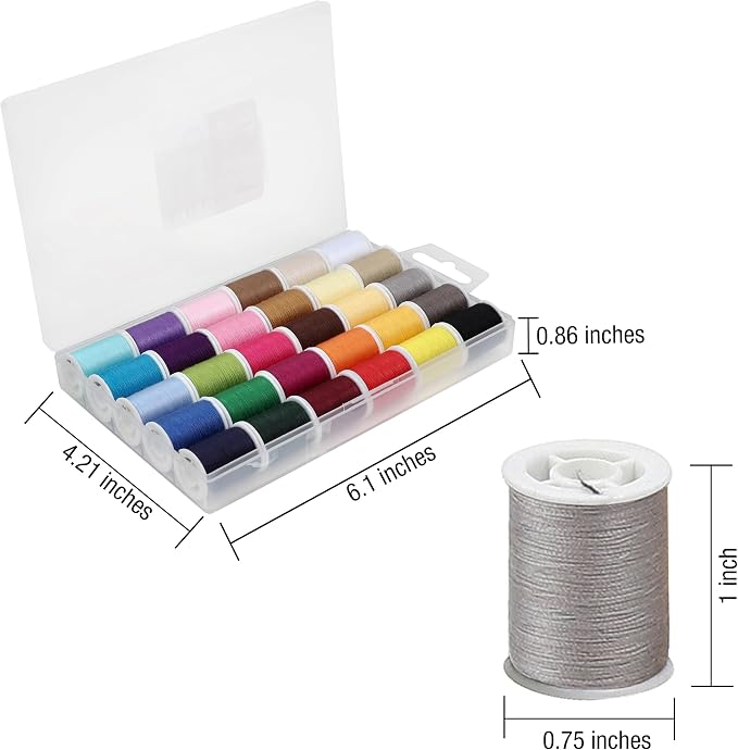 SINGER Polyester Sewing Thread Set, Assorted Colors, 50 Yards, 30 Count | 30 spools of polyester thread, 50 yards each (1,500 total); machine and hand sewing, plus 5 needles, threader and case