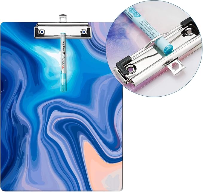 NiArt A4 Clipboard Epoxy Resin Mold & 5 Stainless Steel Low-Profile Clips | A4 Size DIY Casting Silicone Epoxy Resin Mold, Metal Clips with Retractable Hanging Hole for Write Pad Draw Board Making