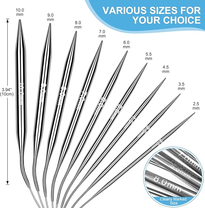 Aeelike Circular Knitting Needles Set, 2.5-10 mm Round Needle, 16 inches