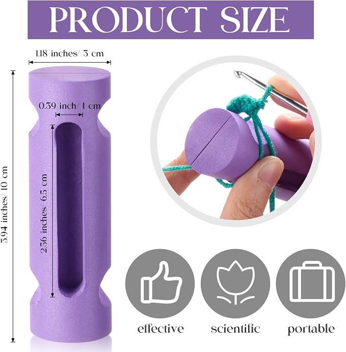 Threlaco 1 Pcs Crochet Tool 4" Beginner Crochet Tool, Purple | Learn How to Make Circle Stitch and Guide Knitting Holder Accessories for All Yarn Sizes Beginners Mother Birthday Gifts