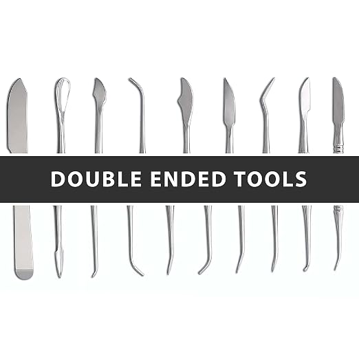 SURGICAL ONLINE Stainless Steel Wax Carvers Set, Pottery & Polymer Clay Tools, Sculpting Kit with Carrying Case