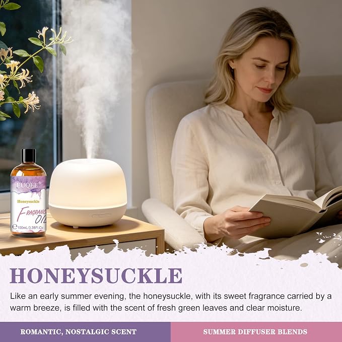 EUQEE 3.38 Fl Oz Honeysuckle Fragrance Oil for Bath Bombs Making