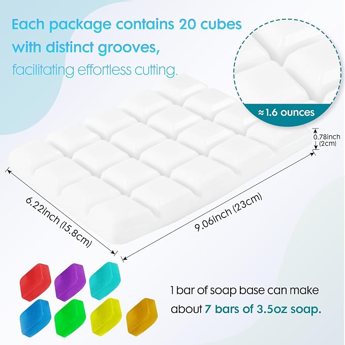 EDSRDRUS 2 LB Goat Milk Soap Base Pre-Cut Moisturizing Natural Base Melt and Pour DIY Handmade for Crafting Soap Making