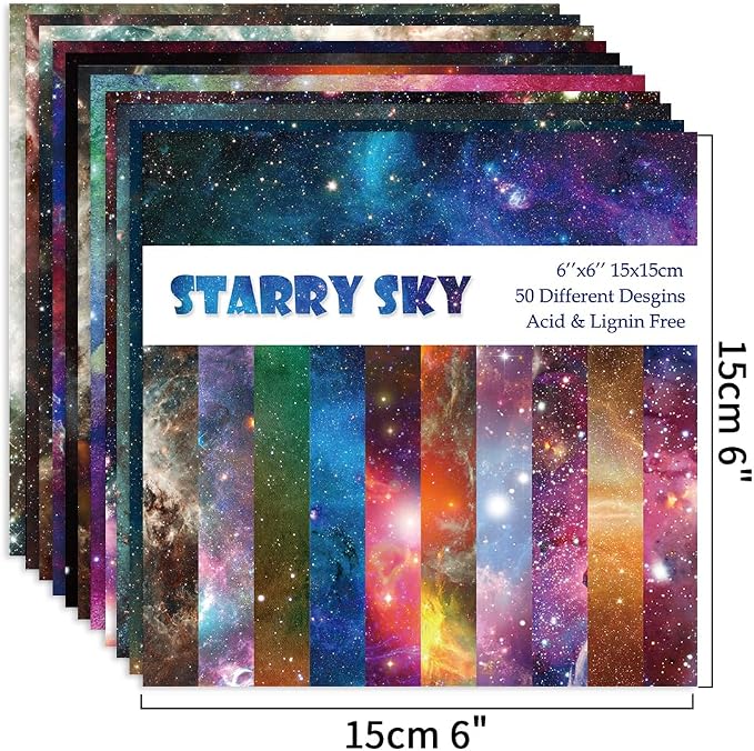 Origami Paper Kit 100 Sheets, 6x6 Inch Double Sided 40 Vivid Colored Paper | 70GSM Colorful Paper,40 Different Pattern Origami Kit,DIY Hand Crafts,Arts Creativity,Easy to Fold,No-Fading.Galactic System
