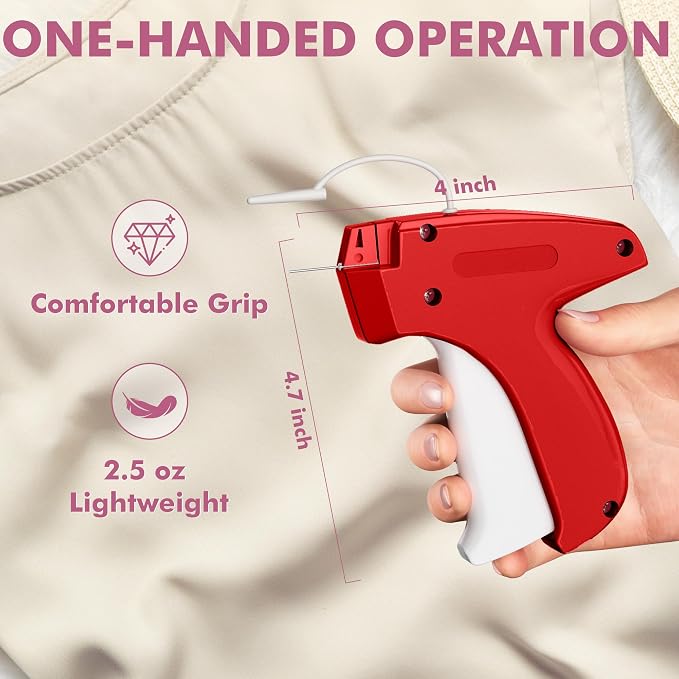 Stitch Gun for Clothes, Tagging Gun, Quick Clothing Fixer, Red