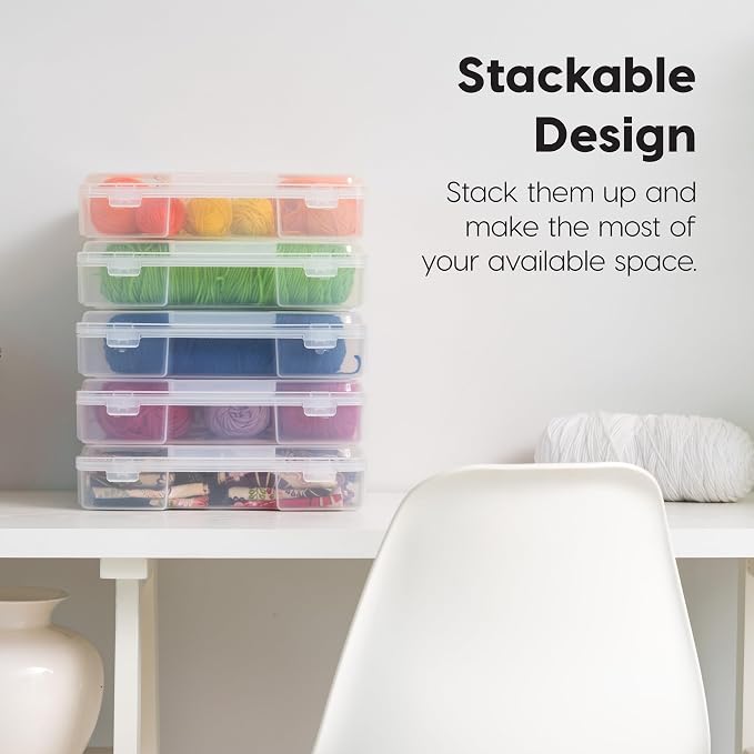 IRIS USA Board Game Storage |Made in USA| Thick Craft Case (6-Pack) - Clear