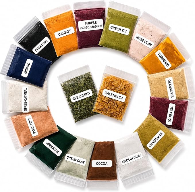 Natural Soap Making Colorant Set - Dye Pigment Powder Soap Supplies Sampler Kit Variety Pack for Handmade Cosmetics Bath & Body Scrubs, Masks, Bath Bombs & More DIY