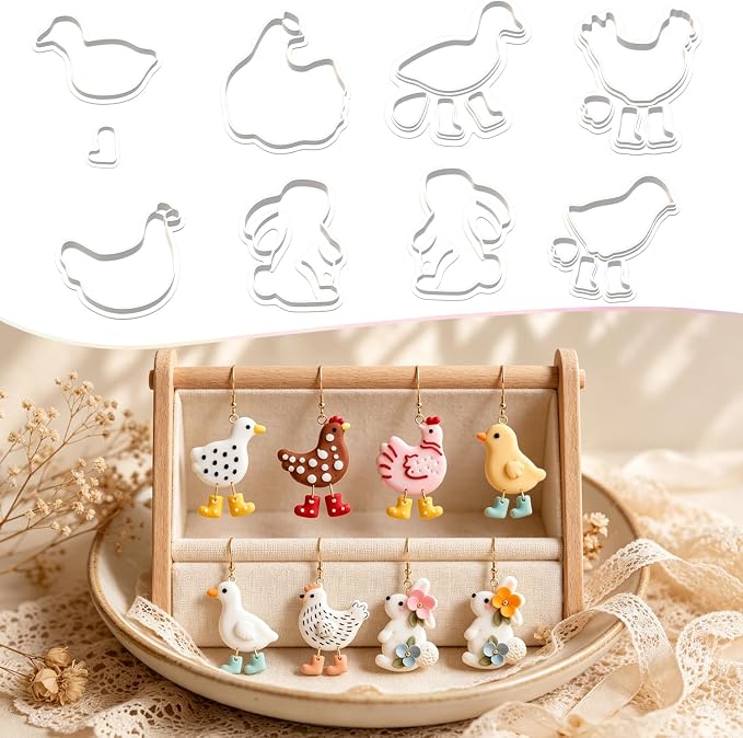 9Pcs Farm Animal Clay Cutters