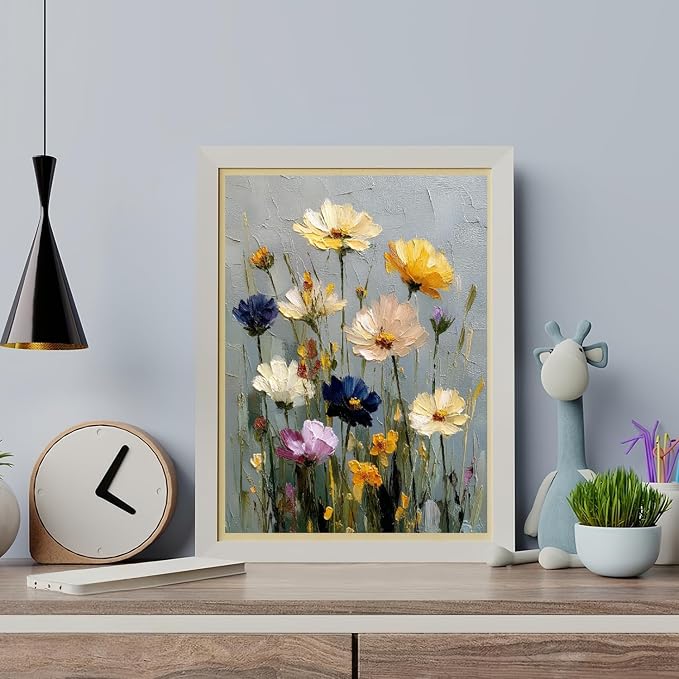 2 Pack Flowers Paint by Numbers Kit for Adults Beginner (Without Frame)