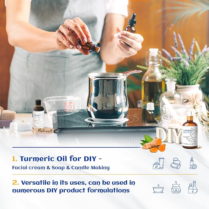HIQILI Turmeric Oil for Face, Skin Care & Aromatherapy