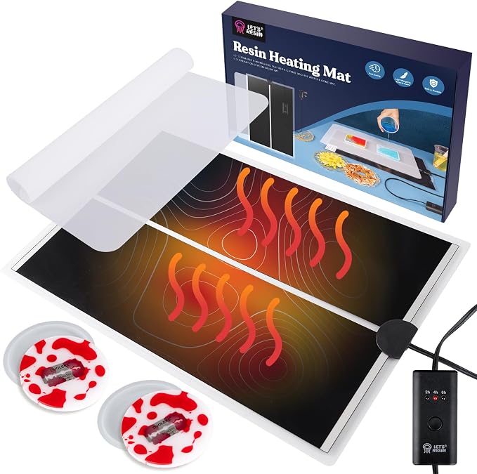 LET'S RESIN Upgrade Resin Heating Mat, Faster Curing Auto-Off Heating Mat