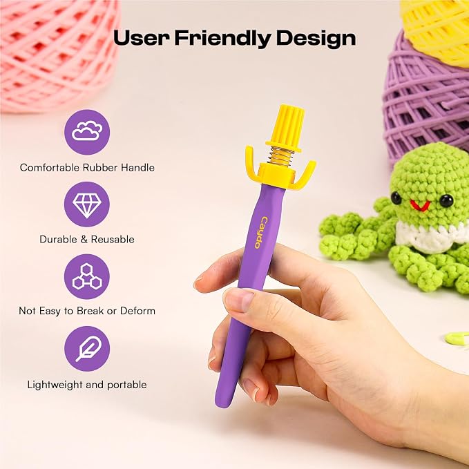 Crochet Tension Tool for Beginners, Ergonomic Yarn Guide Holder | Tension Control Crochet Helper, Comfort Handle for Left & Right Hander, Portable Crochet Accessories for Crocheters &Knitters