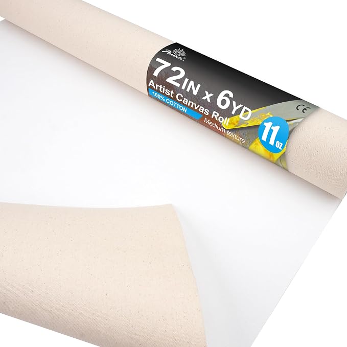PHOENIX 72 Inch Wide x 6 Yard (18 Feet) Long Canvas Roll