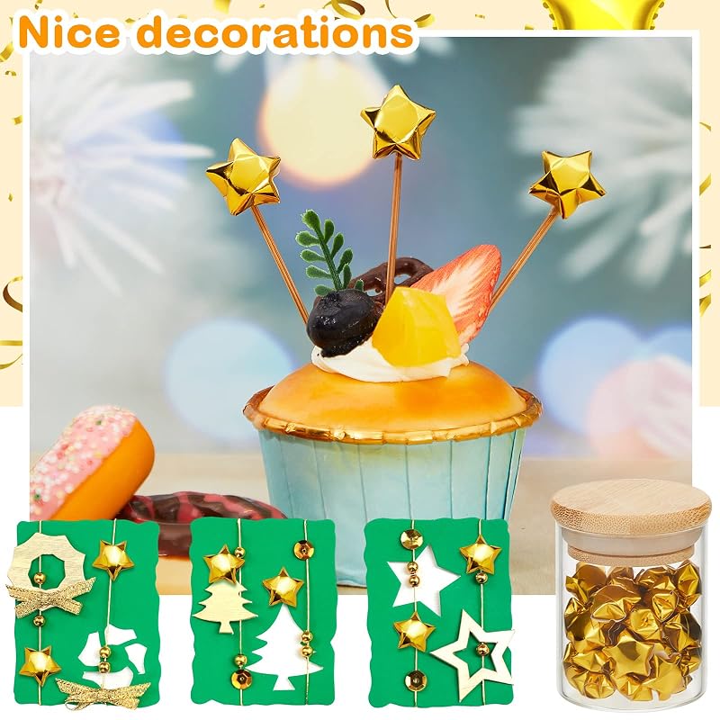 Kigeli 1000 Sheets Origami Star Paper Strips,Gold,Solid Style