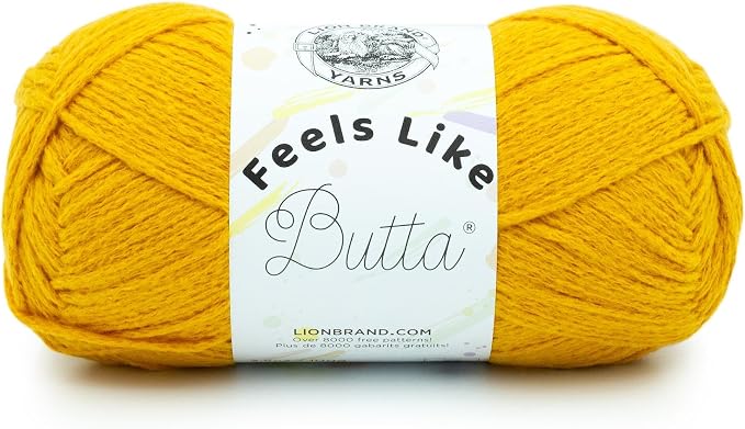 Lion Brand Yarn, Feel Like Butta Velvety Soft Yarn for Knitting, Crochet, and Crafts, Golden Sunshine, 1 Pack, Chenille Like Fiber for Plush Baby Blankets, Amigurumi Toys, and Worsted Weight Sweaters | Buttery Soft Machine Washable Worsted Weight Knit ...