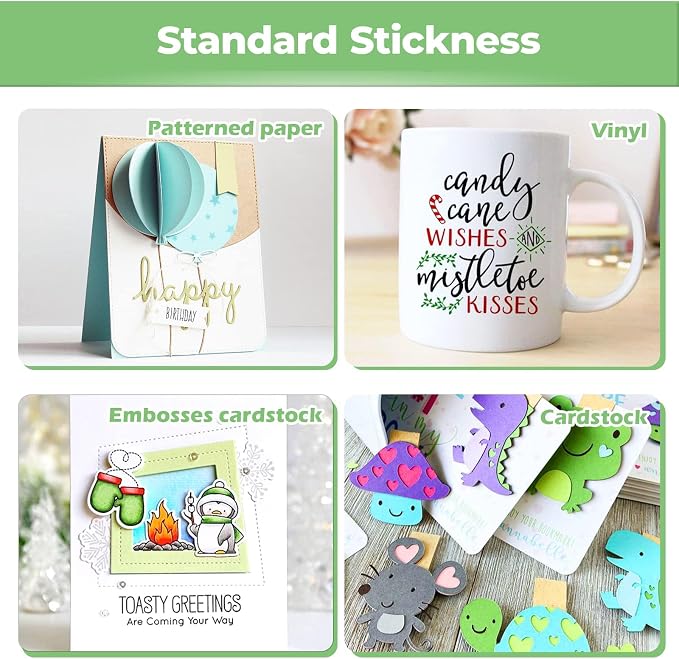 HTVRONT Standard Stickness Cutting Mats, 12x12, 2 Pack | Compatible with Cricut Maker 3/Maker 4/Maker/Explore 3/4/5/Air 2/One, Standard Adhesive, Sticky Green