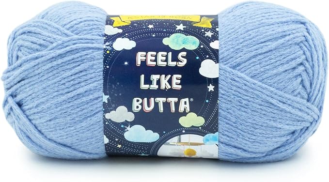 Lion Brand Yarn Feels Like Butta Soft Yarn for Crocheting and Knitting, Velvety, 1-Pack, Periwinkle | Buttery Soft Machine Washable Worsted Weight Knit Fiber for Cuddly Baby Blankets, Warm Sweaters, Smooth Amigurumis
