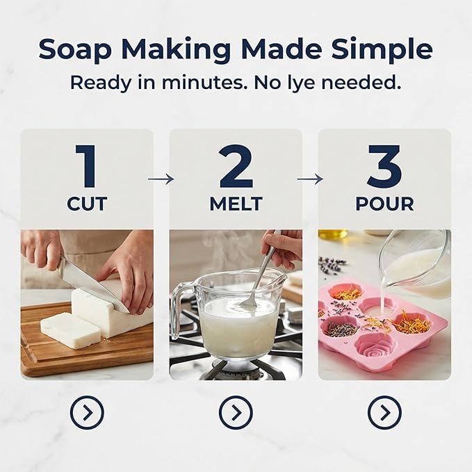 5.5 LBS Goats Milk Soap Base, Melt and Pour Supplies Kit for Soap Making | SLS/SLES & PEG free | Gentle & Foamy Ingredients | Make Your Own Bulk For Adult Soapmaker - Easy to Cut