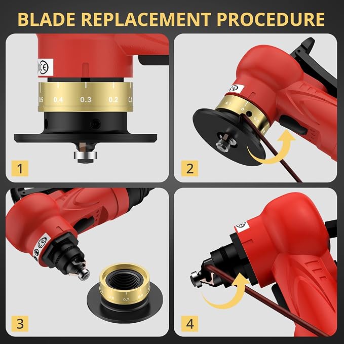 AMTOVL Pneumatic Chamfering Tool with 6 C-Angle & 6 R-Angle Blades