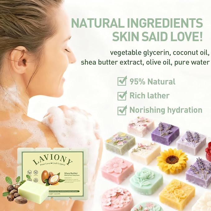 Melt and Pour Soap Base, Pre-Cut, DIY Soap Making, 5LB Shea Butter