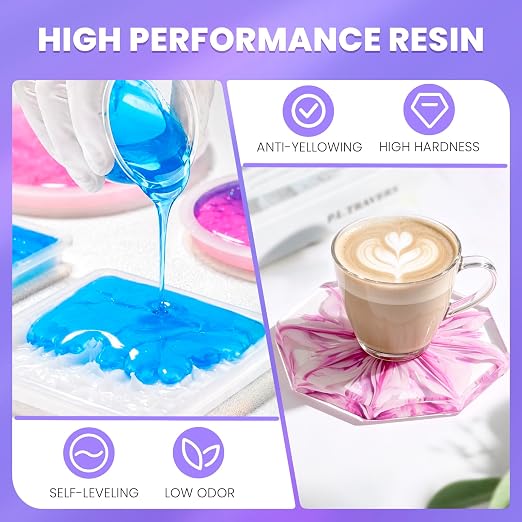 LET'S RESIN 34oz Crystal Clear Epoxy Resin, Casting Resin for Beginners | 2 Part Resin and Hardener for Crafts, Bubble Free & Low Odor, Anti-Yellowing, Casting Molds, Jewelry, Art, Easy to Mix