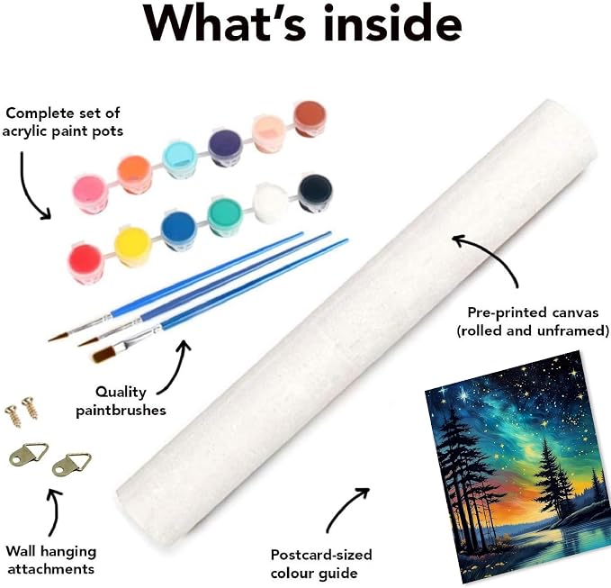 NEGEKFKX 6 Pack Paint by Numbers Kit for Adults Beginner,Starry Night Easy Adult Paint by Number Kits on Canvas DIY Painting for Beginners Art by Numbers for Home Wall Decor 10x12 Inch