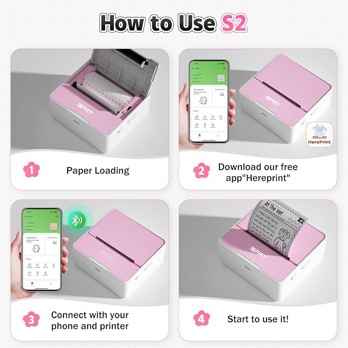 iDPRT Mini Portable Sticker Printer with 1 Roll Sticker Paper