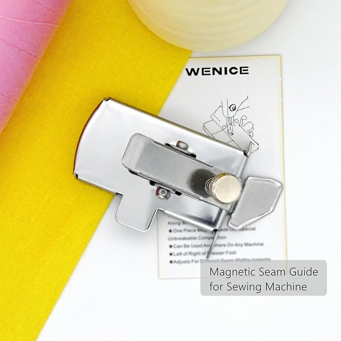 Magnetic Seam Guide for Sewing Machine,Guide Sewing Presser Foot,Seam Gauge Ruler,Universal Sewing Quilting Accessories Supplies Tools,WENICE,1 Pack
