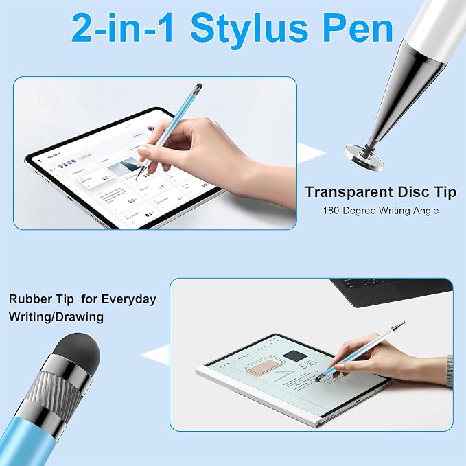 Bopomofo Stylus(5 Pcs),2-in-1 Stylus Pen for Touchscreen,Stylus Pen | Metal Barrel,Suitable for Apple(iPhone/ipad)/Nintendo Switch/Samsung/Google/Microsoft/Android Tablets Touch Screen Devices