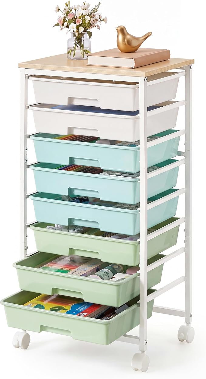 VASAGLE Rolling Cart with Drawers, Craft Organizers and Storage