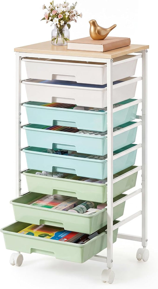 VASAGLE Rolling Cart with Drawers, Craft Organizers and Storage