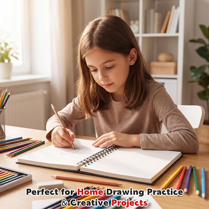 5.5" x 8.5" Mini Sketch Book 2 Pack, Spiral Bound, 100Gsm Paper