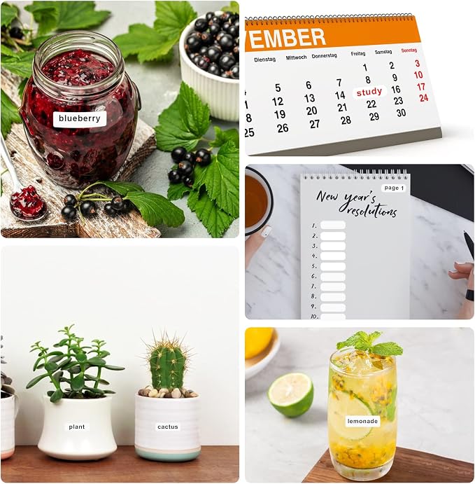 1260 Pcs Matte White Labels Stickers Small Blank Labels Removable Sticky Price Tags Labels Stickers for Jars Boxes School Office Kitchen (10 X 31 mm)