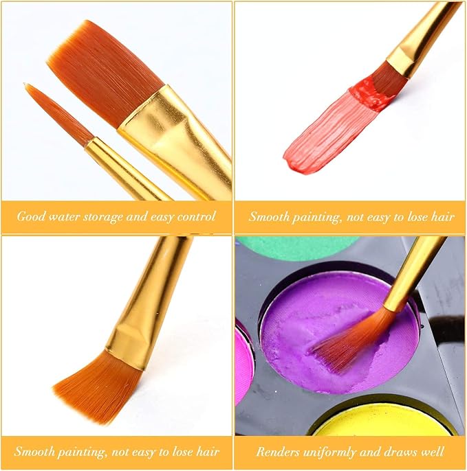 AROIC Paint Brush Set, 3 Pack 30 Pcs Acrylic Paint Brushes | Artist Paint brushes for Oil Watercolor Acrylic Face Rock Painting