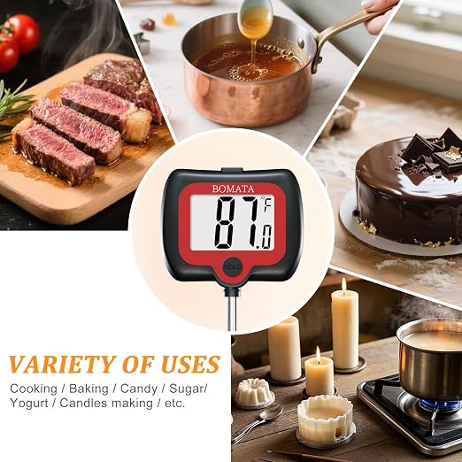 BOMATA Digital Candy Thermometer with Pot Clip, Deep Fry Oil Thermometer