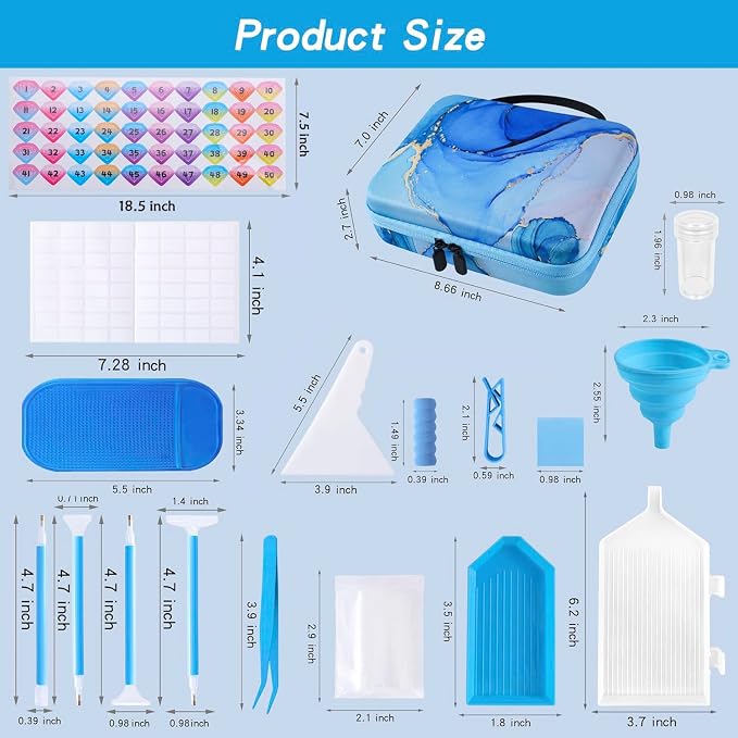 LYMUSUMI 30 Slots Diamond Art Storage Containers Portable Bead Storage Boxes for Diamond Painting Accessories and Tools