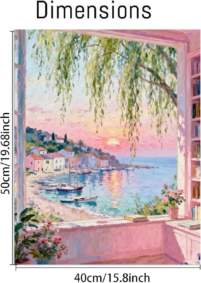 pchmcu Landscape Paint by Numbers Kit for Adults -Scenery Adult Paint by Number Kits on Canvas unFramed for Beginner, Oil Painting by Numbers Kit for Gift Home Wall Decor 16x20 Inch