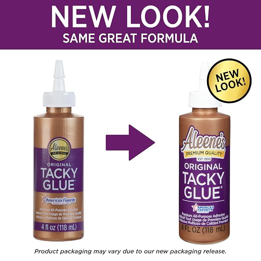 Aleene's Original Tacky Glue, All Purpose Adhesive, Perfect for Crafts and DIY Projects, Dries Fast and Clear, 4 fl oz 3-Pack
