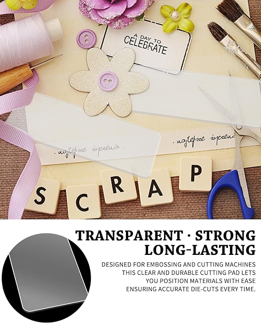 UCEC 2Pk Mini Cutting Pads for Die Cut, Clear Plates 152x62x4mm Replacement | Clear Polycarbonate Cutting Plates 152x62x4mm for Mini Die Cut Machines, Scrapbooking, Embossing & Card Making Crafts, 2 Pack