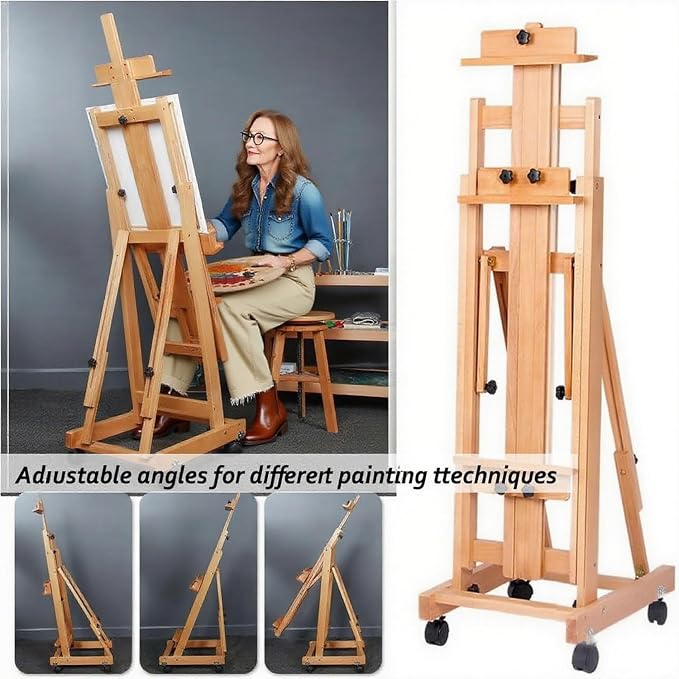 Art Easel for Painting, H-Frame Standing Studio Painting Easel