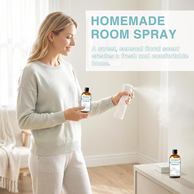 EUQEE 100ml Jasmine Essential Oil for Spray, Yoga 3.38 Fl Oz