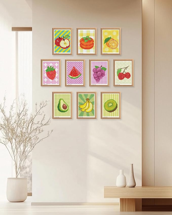 forever young Minigem Fruit Diamond Art Kits, 5x7 Inch Postcard-Style