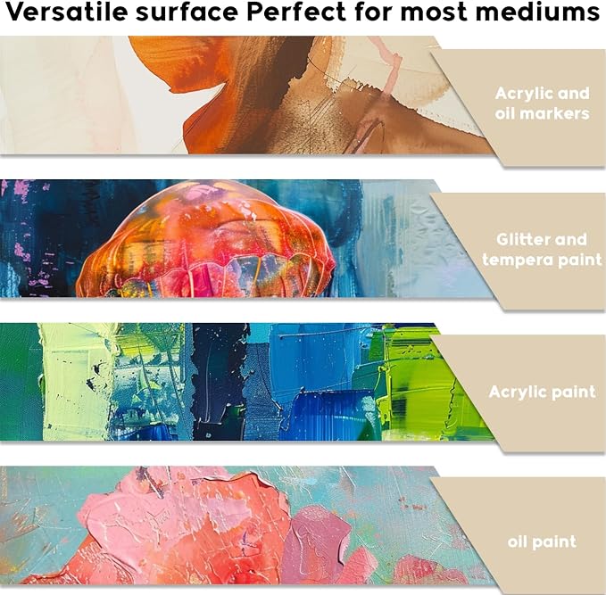 AETEXA Canvas Paper Pad, 9”x12” Canvas Pad, 10 Sheets, 12.3 oz Gesso, Glue Bound, Art Supplies for Adults and Teens, for Acrylic Pouring and Oil Painting.