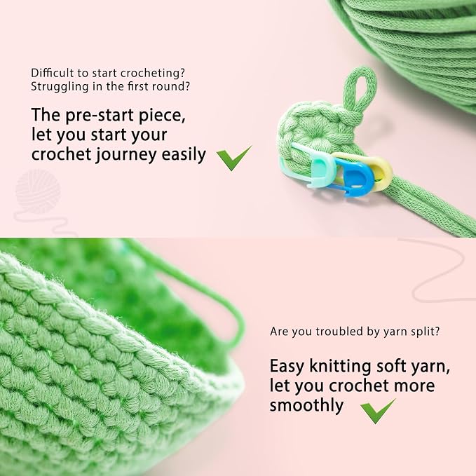 Crochet Kit for Beginners: Cow Crochet Kit, Including Step-by-Step Video Tutorials, Instruction, Hook, Accessories, Surprise Birthday Gift for Adults, Relaxing Crafts