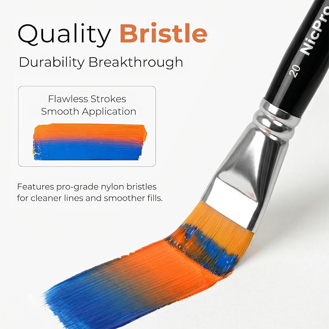 Nicpro Face Paint Brush Set, 7PCS Professional Face & Body Painting Brushes