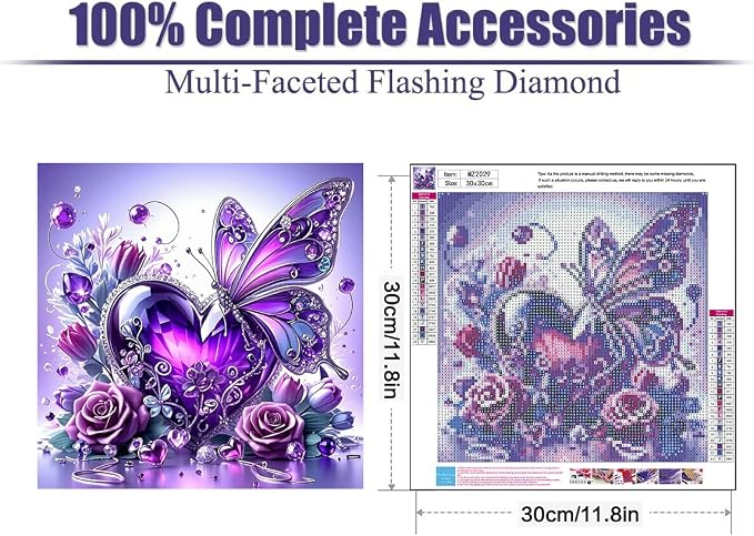 Butterfly Diamond Art Kits for Adults 12 x 12inch